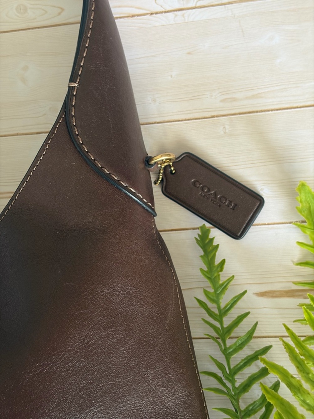 Coach Brooklyn Shoulder Bag 28 Dark Brown Leather - Picture 4 of 10